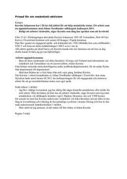 Prisad för sin meänkieli-aktivism METavisi nr 3 2011 (pdf) - STR-T