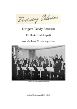 Dirigent Teddy Petersen - 1. indspilninger 1924-1932