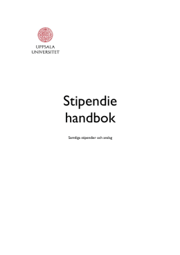 Stipendie handbok - Uppsala Akademiförvaltning