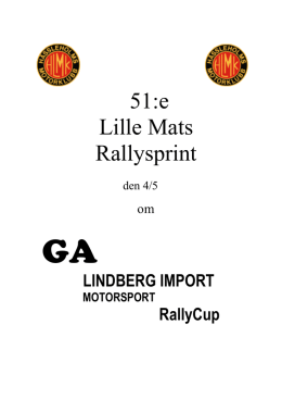 51:e Lille Mats Rallysprint
