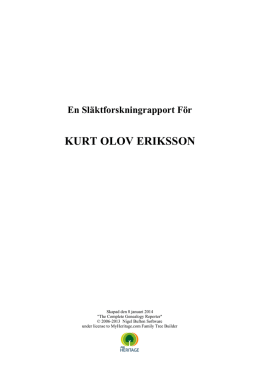 Släktrapport - Kurt O Erikssons hemsida