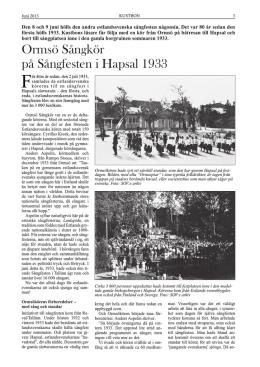 Ormsö Sångkör på Sångfesten i Hapsal 1933