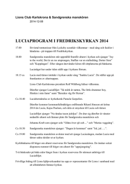luciaprogram i fredrikskyrkan 2014