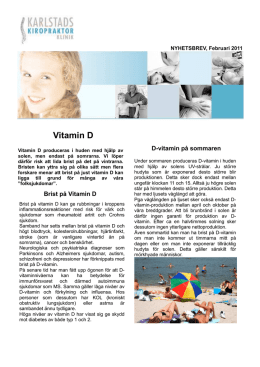 20110119 D-vitamin.pdf - Karlstad Kiropraktorklinik