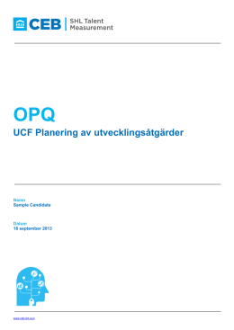 OPQ UCF Planering av utvecklingsåtgärder