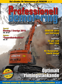 Rivning i Sverige 2010 - Professional Demolition International