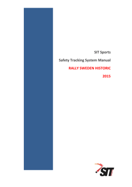 SIT Sports Safety Tracking System Manual RALLY SWEDEN