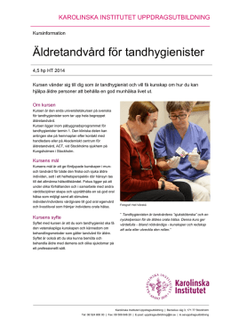 Kursinformation Äldretandvård HT2014