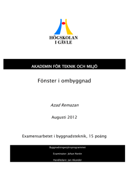 F&ouml;nster i ombyggnad