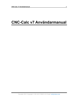 CNC-Calc v7 Användarmanual