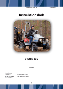 Instruktionsbok VIMEK 630