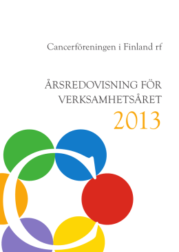 Cancerföreningen i Finland rf, årsredovisning för verksamhetsåret