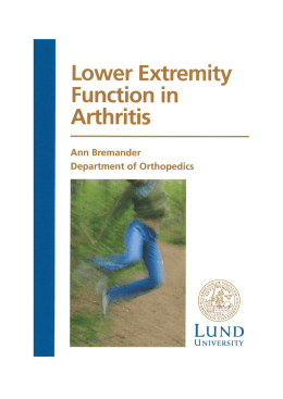 Lower extremity funktion in arthritis - Fou