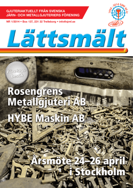 Lättsmält nr1 2014 - Svenska Järn och Metallgjuteriers Förening