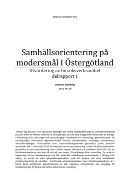 Samhällsorientering på modersmål I Östergötland
