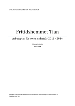 Tians arbetsplan 2013-2014 (424 kB, pdf)