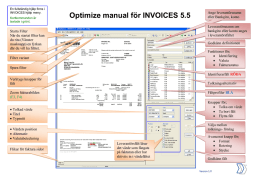 Optimize manual för INVOICES 5.5