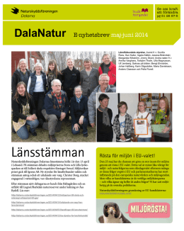 DalaNatur e-brev maj-juni - Naturskyddsföreningen Dalarna