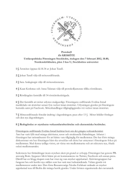Protokoll för ÅRSMÖTE Utrikespolitiska Föreningen Stockholm