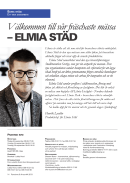 – ELMIA STÄD - Städbranschen Sverige