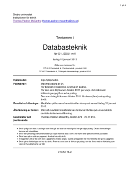 Databasteknik - Örebro universitet