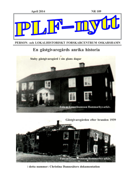 Nr 109-1.pmd - Person- och Lokalhistoriskt Forskarcentrum