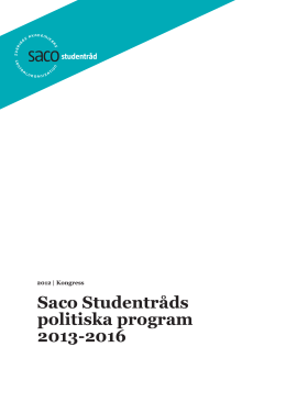 Saco Studentråds politiska program 2013-2016