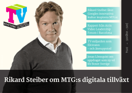 Rikard Steiber om MTG:s digitala tillväxt - TV
