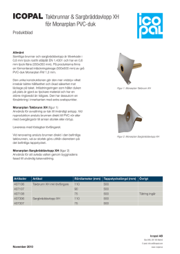 Produktblad Takbrunnar & bräddavlopp för PVC-duk