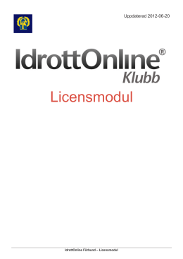 Licensmodul - IdrottOnline