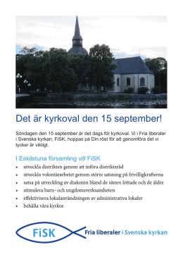 Eskilstuna församling (pdf-fil) - Fria liberaler i Svenska kyrkan