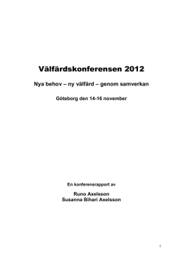 Konferensrapport - Samordningsförbundet Göteborg Hisingen