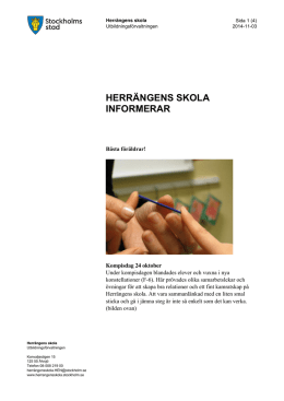 20141103 Herrängens skola informerar
