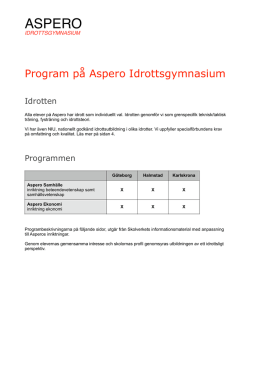 Asperos programutbud och poängplaner hittar du här!