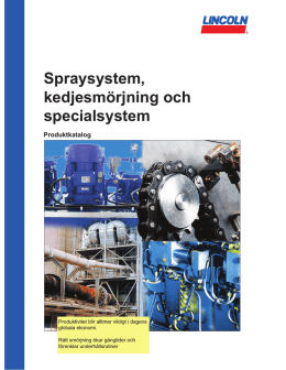 SE Produkt katalog spraysystem, kedjesmörjning & specialsystem
