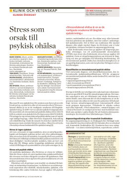 Stress som orsak till psykisk ohälsa