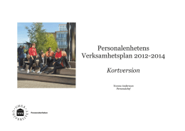 Personalenhetens Verksamhetsplan 2012-2014