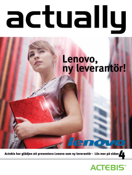 Lenovo, ny leverant&ouml;r!