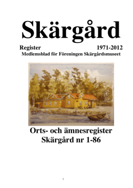 Sökregister 1-86 - Skärgårdsmuseet