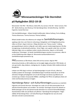 Stormöte 2012-10-18 - Johannishus Samhällsförening