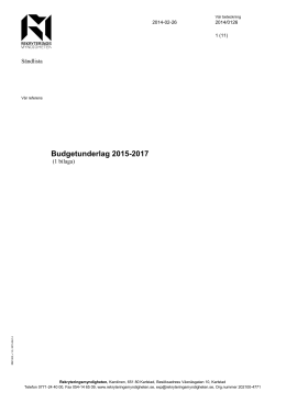 Budgetunderlag 2015-2017 - Rekryteringsmyndigheten