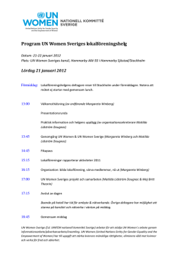 Program UN Women Sveriges lokalföreningshelg