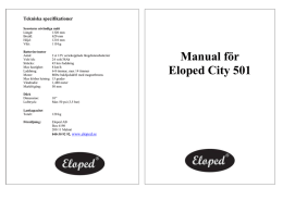 Manual för Eloped City 501