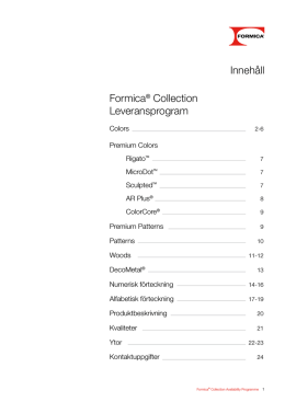 Formica® Collection leveransprogram PDF