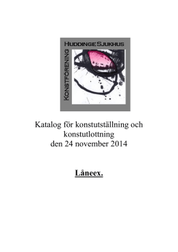 Katalog för konstutställning och konstutlottning den 24 november