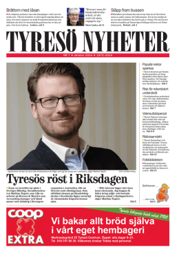 Intervju i Tyresö Nyheter, sid 5 (oktober 2014)