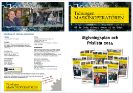 Utgivningsplan och Prislista 2014