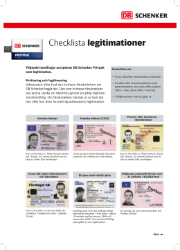 Checklista legitimationer - Skicka Enkelt
