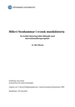Hillevi Stenhammar i svensk musikhistoria