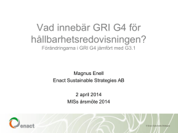 Vad innebär GRI G4 för hållbarhetsredovisningen?